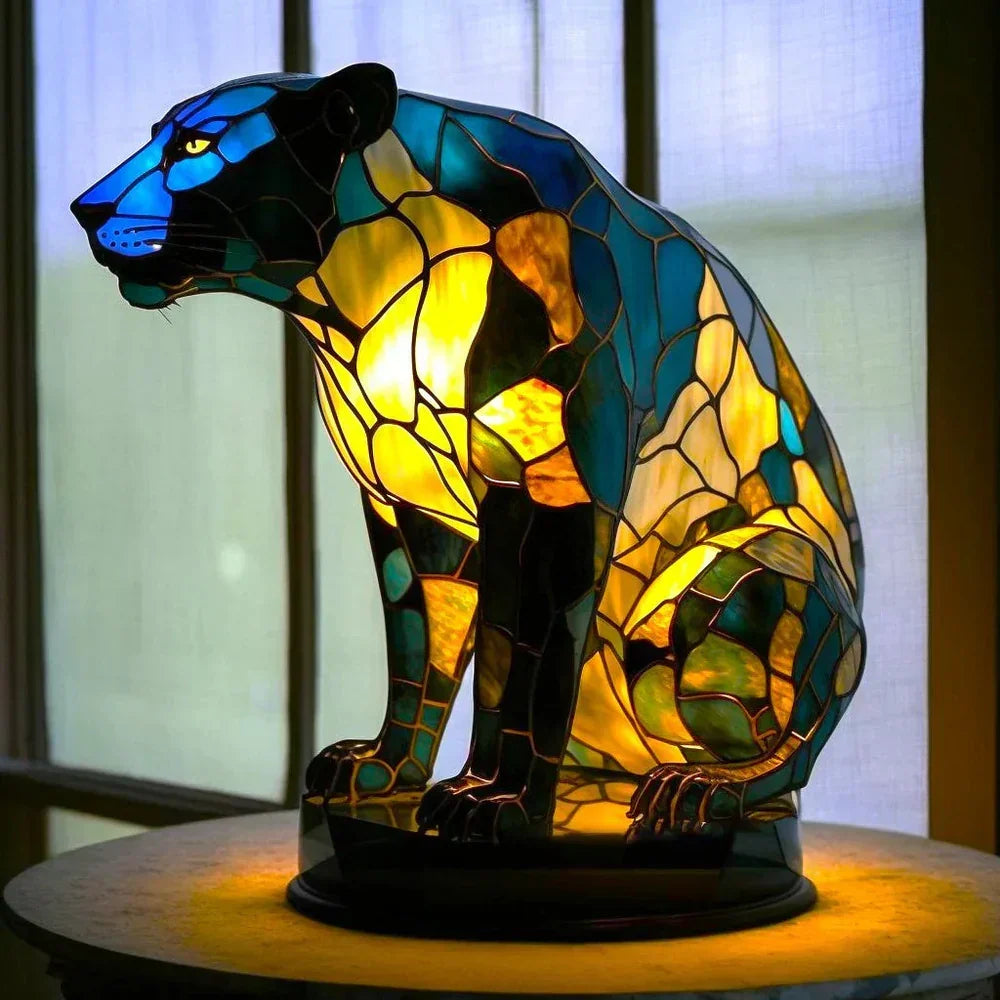 Lampa Sufitowa Witrażowa z Motywem Zwierzęcym dla Domu