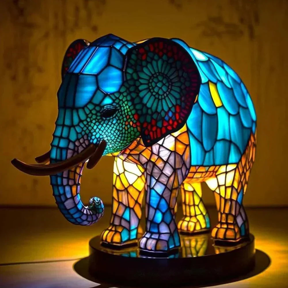 Lampa Sufitowa Witrażowa z Motywem Zwierzęcym dla Domu