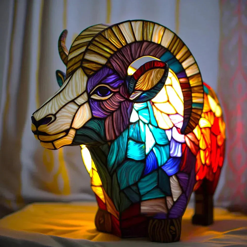 Lampa Sufitowa Witrażowa z Motywem Zwierzęcym dla Domu