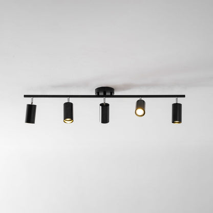 Lampa sufitowa z wieloma głowicami i regulowanymi reflektorami LED