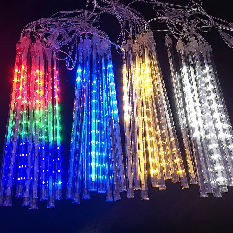 Lampki LED Zewnętrzne Efekt Deszczu Meteorytów do Ogrodu i Tarasu