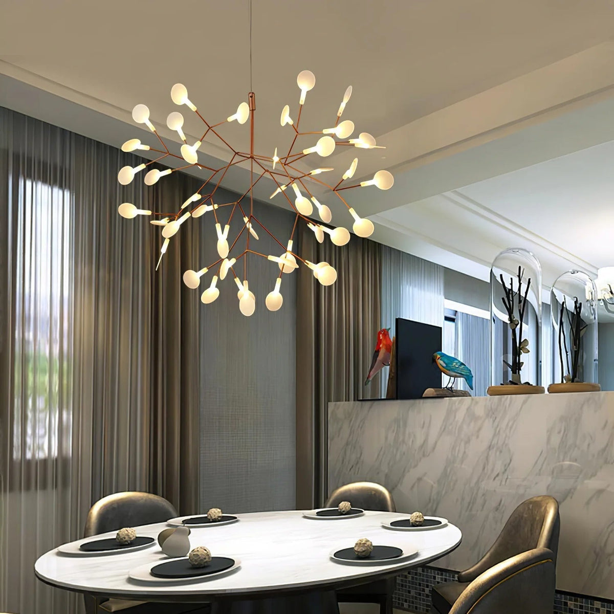 Lampy sufitowe w stylu Firefly – nowoczesny żyrandol typu Sputnik