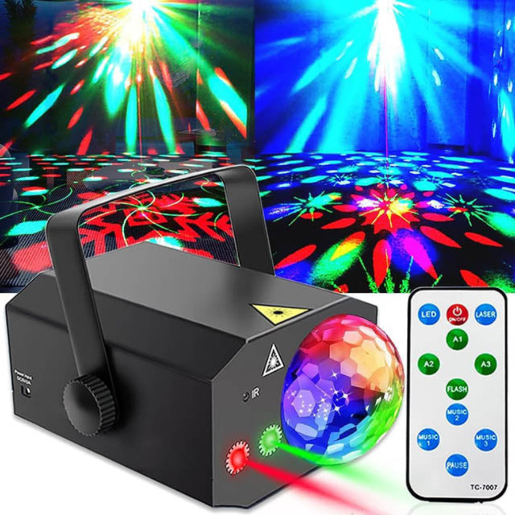 Laserowe światło dyskotekowe 2 w 1