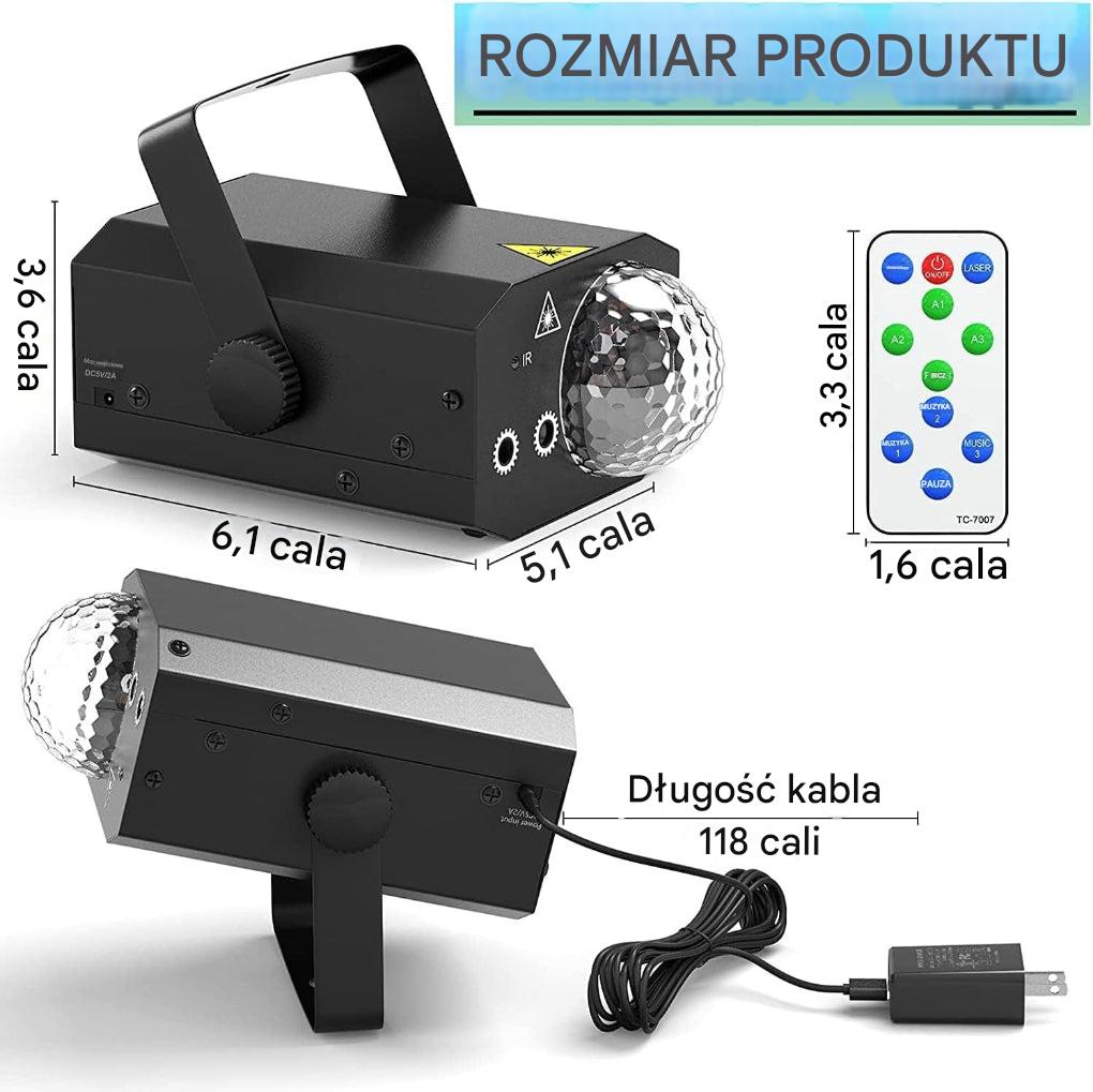 Laserowe światło dyskotekowe 2 w 1