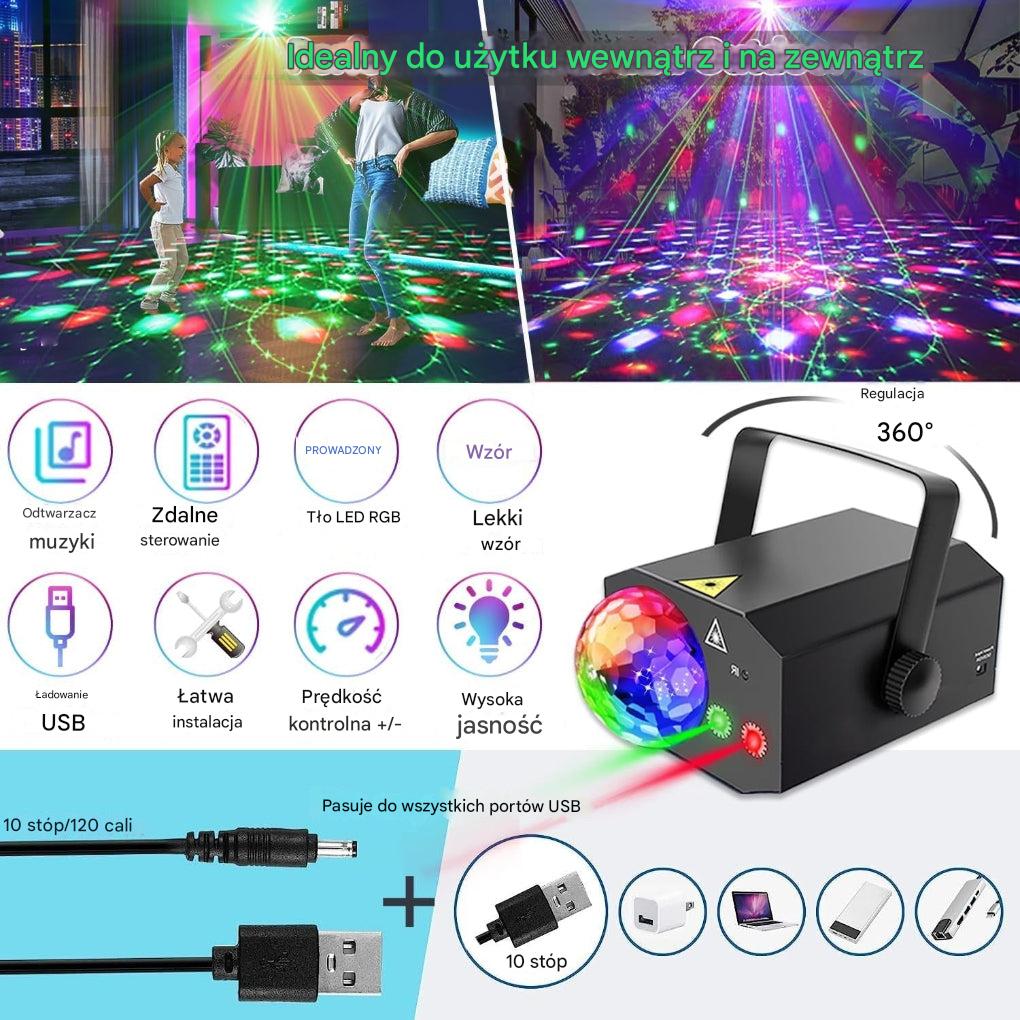 Laserowe światło dyskotekowe 2 w 1