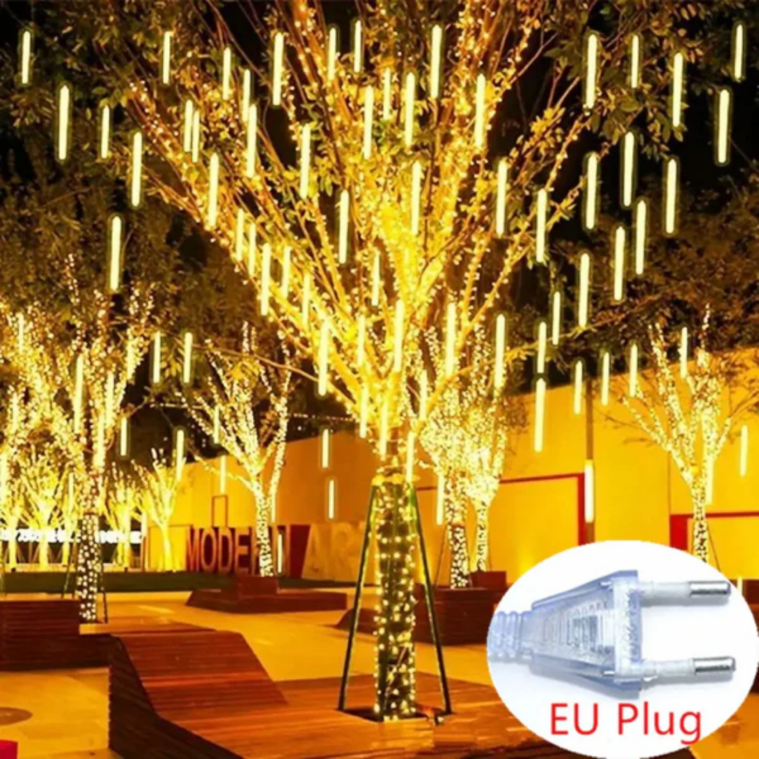 Lampki LED z efektem deszczu meteorów
