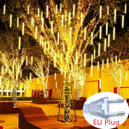 Lampki LED z efektem deszczu meteorów