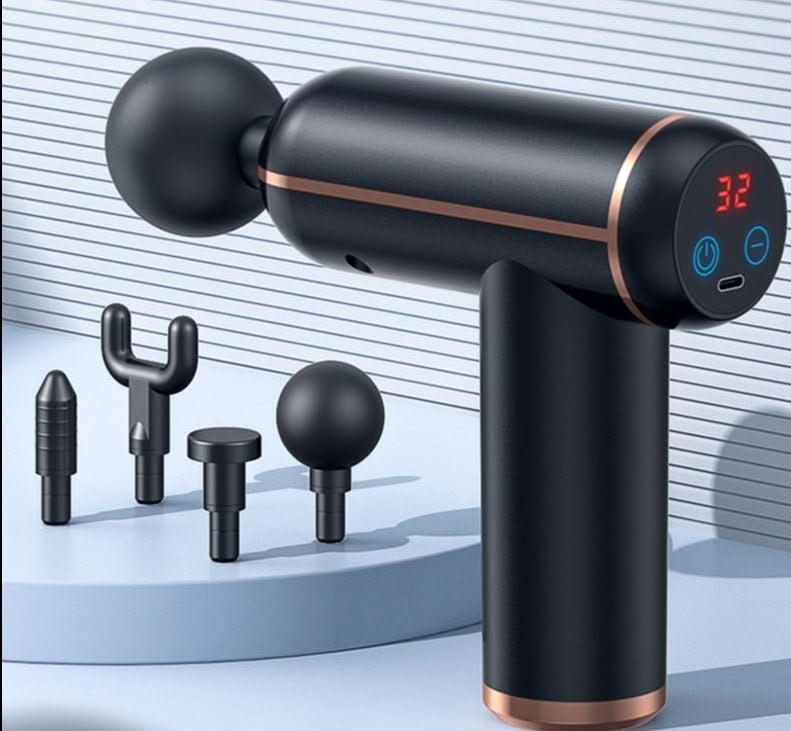 MassageGun Pro | Przenośny pistolet do masażu z 4 głowicami do rozluźniania mięśni