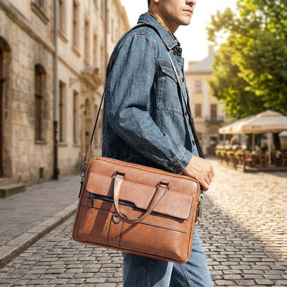 Męska Torba na Laptopa z Paskiem na Ramię - Stylowa i Praktyczna