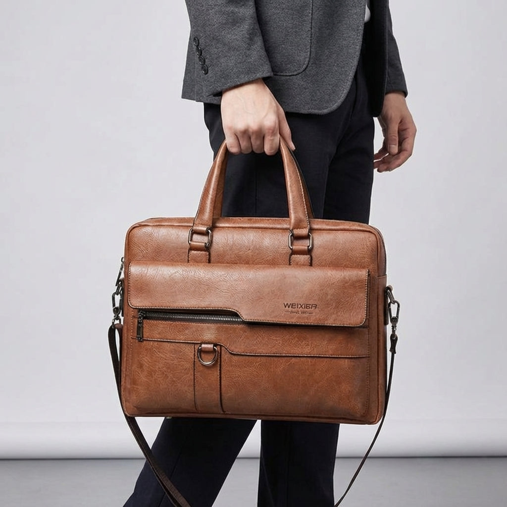 Męska Torba na Laptopa z Paskiem na Ramię - Stylowa i Praktyczna