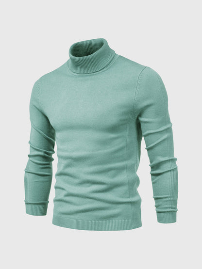 Męski Golf Jesienny z Eleganckim Krojem i Wysokim Kołnierzem
