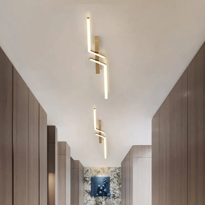 Minimalistyczna Lampa Sufitowa LED Czarna/Złota – Nowoczesne Oświetlenie Wnętrz