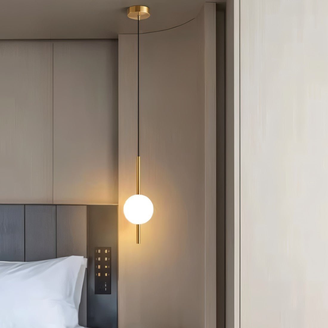 Minimalistyczna wisząca lampa sufitowa LED w stylu skandynawskim z regulowaną długością