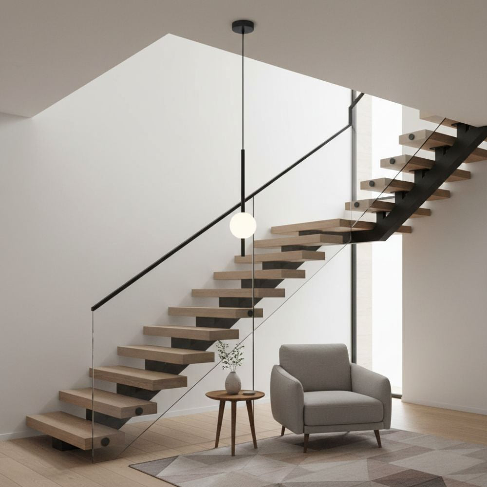 Minimalistyczna wisząca lampa sufitowa LED w stylu skandynawskim z regulowaną długością