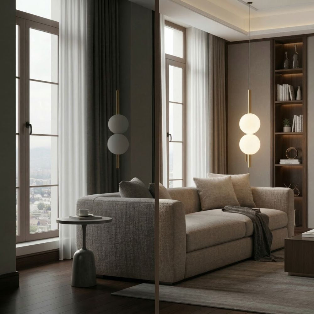 Minimalistyczna wisząca lampa sufitowa LED w stylu skandynawskim z regulowaną długością