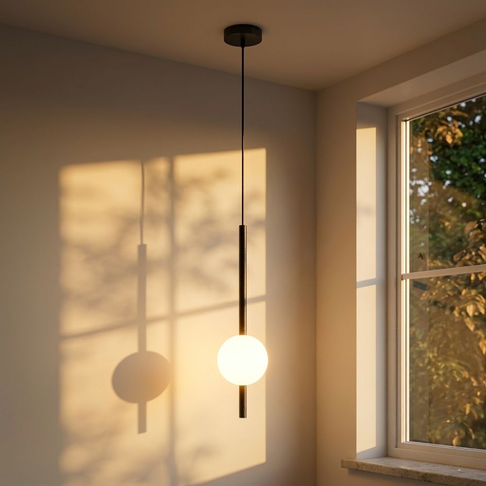 Minimalistyczna wisząca lampa sufitowa LED w stylu skandynawskim z regulowaną długością