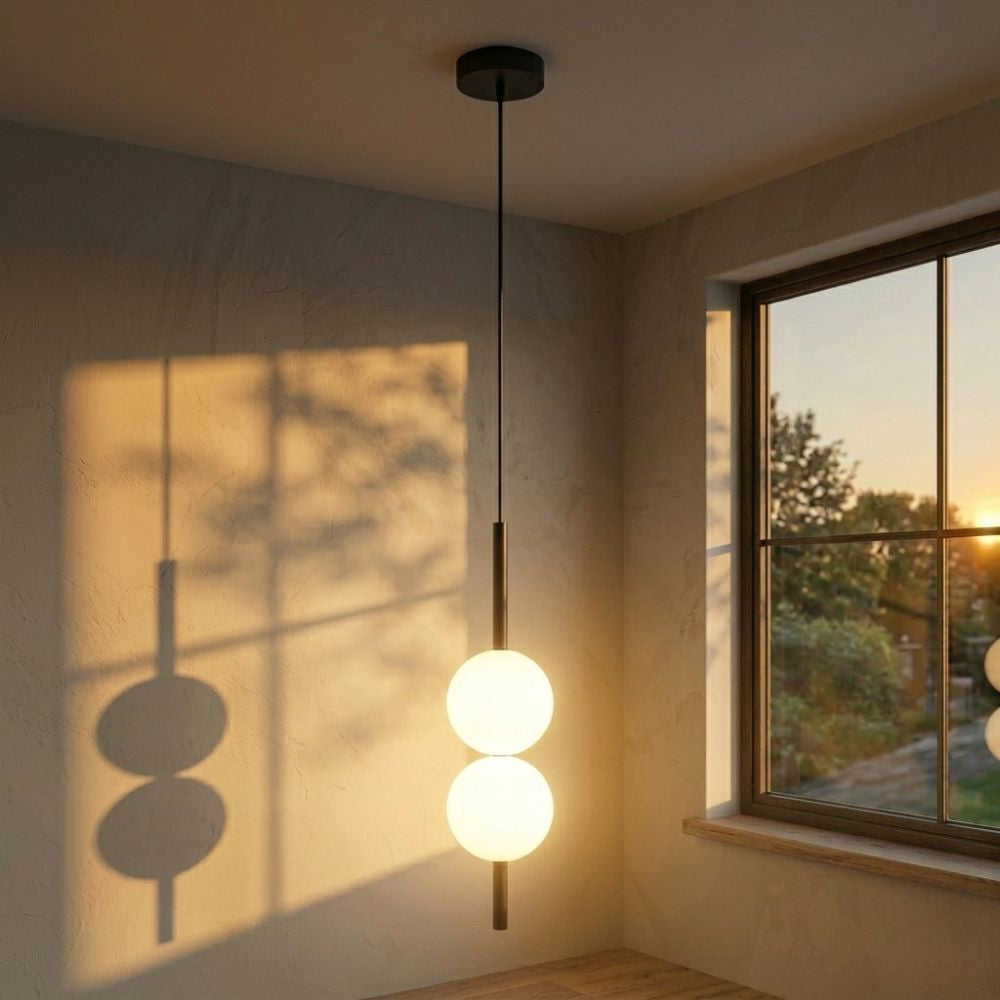 Minimalistyczna wisząca lampa sufitowa LED w stylu skandynawskim z regulowaną długością