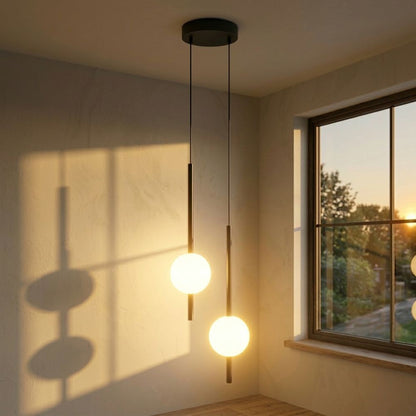 Minimalistyczna wisząca lampa sufitowa LED w stylu skandynawskim z regulowaną długością