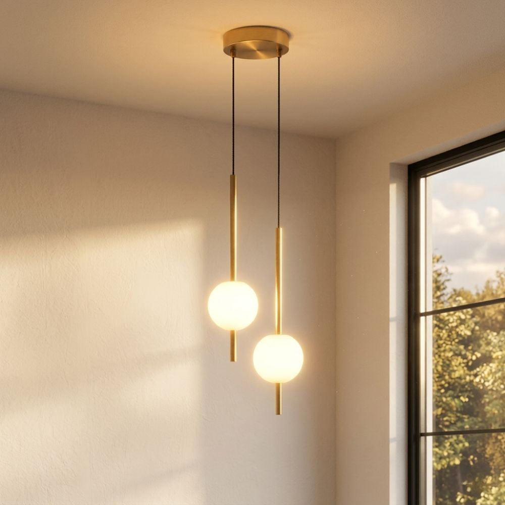 Minimalistyczna wisząca lampa sufitowa LED w stylu skandynawskim z regulowaną długością