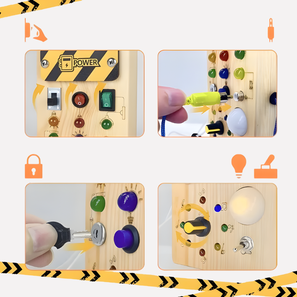 Zabawka Montessori z panelami LED