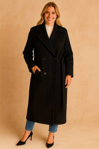 Nadjain | Długi Elegancki Płaszcz Zimowy