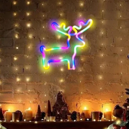 Neonowa lampa w kształcie choinki