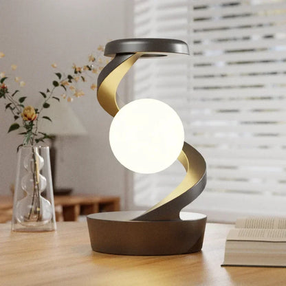 Nowoczesna spiralna lampa biurkowa z ciepłym światłem