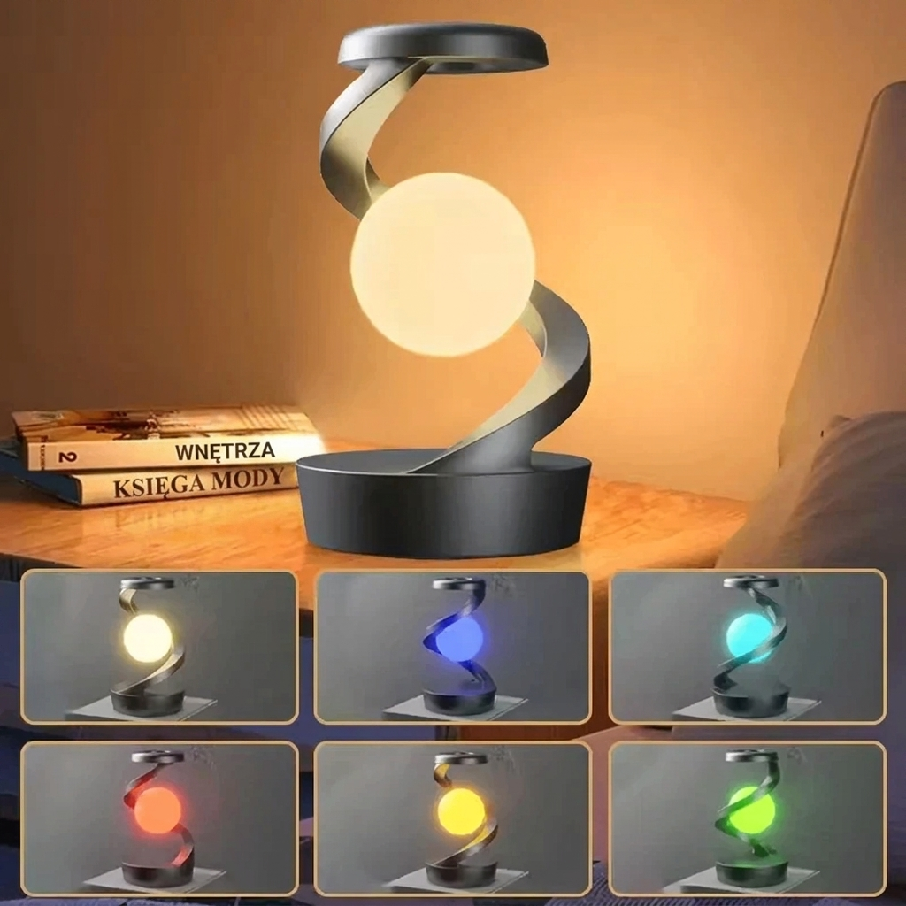 Nowoczesna spiralna lampa biurkowa z ciepłym światłem