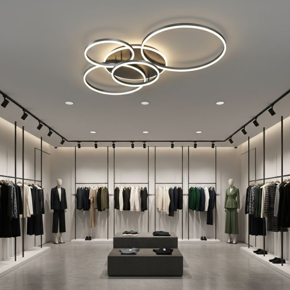 Nowoczesna Czarna Lampa Sufitowa LED Okrągła – Eleganckie Oświetlenie Wnętrz
