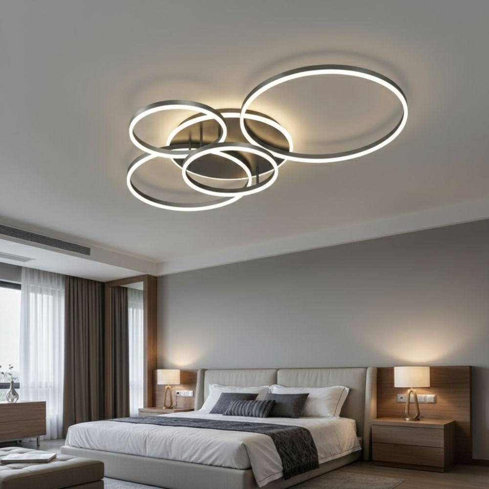 Nowoczesna Czarna Lampa Sufitowa LED Okrągła – Eleganckie Oświetlenie Wnętrz