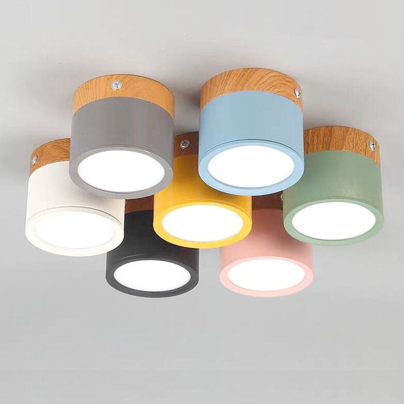 Nowoczesna lampa sufitowa LED cylindryczna typu plafon