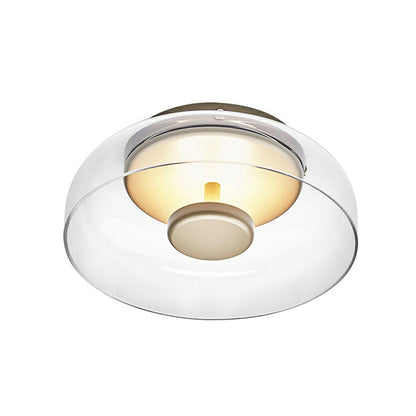 Nowoczesna lampa sufitowa LED z przydymionym szkłem – Ciepła biel do przedpokoju, montaż podtynkowy