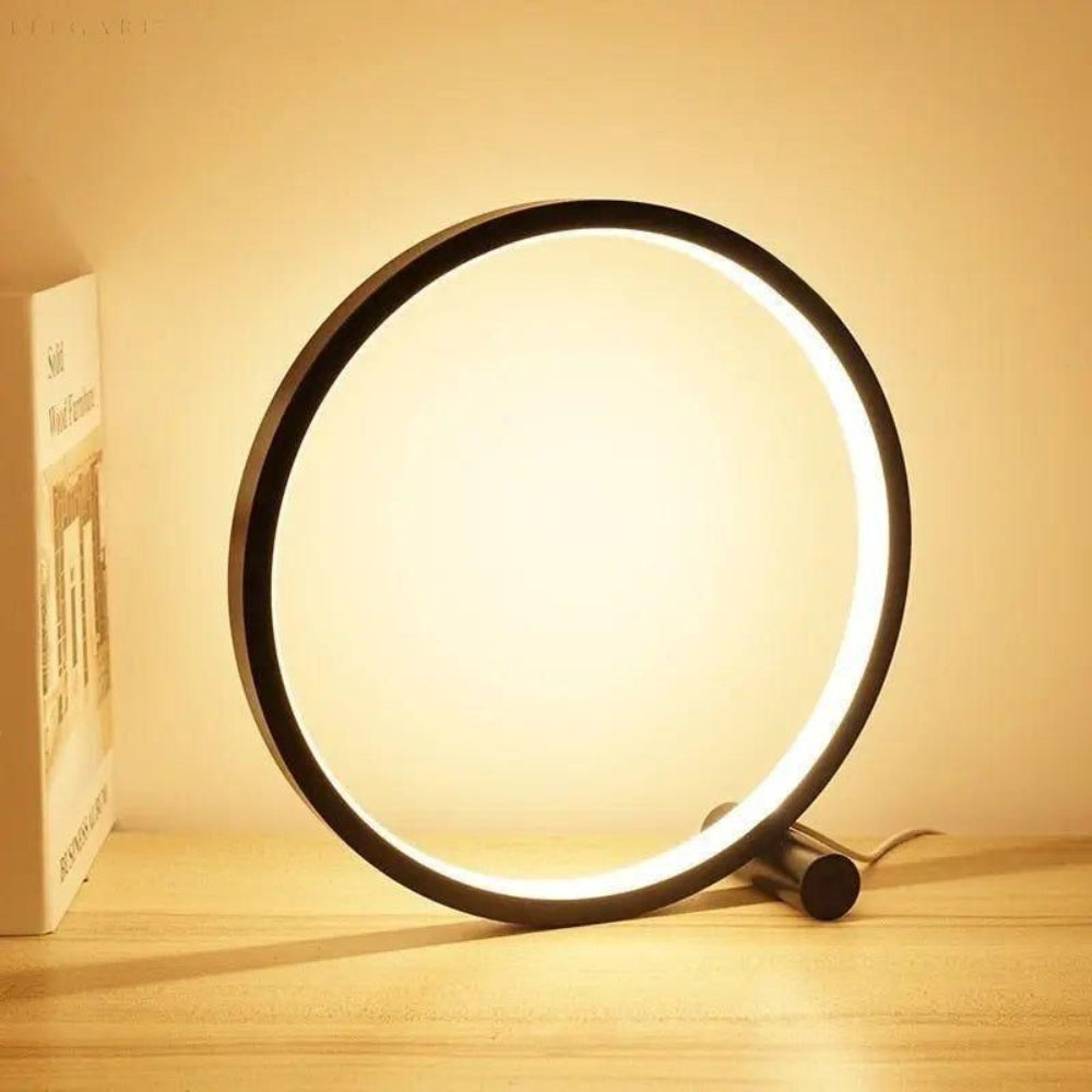 Nowoczesna LED Lampa Biurkowa w Kształcie Pierścienia Dotykowa Regulacja Jasności