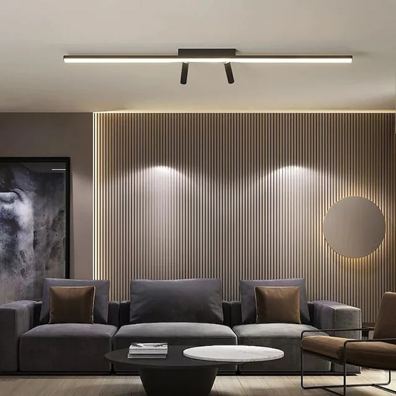 Nowoczesna Liniowa Lampa Sufitowa LED – Czarna Elegancja do Wnętrz