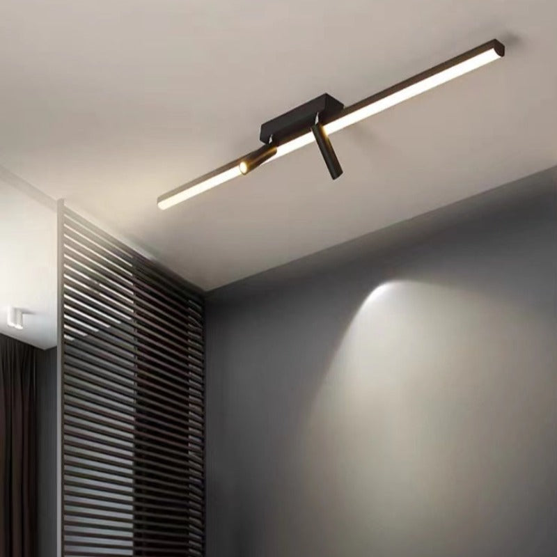Nowoczesna Liniowa Lampa Sufitowa LED – Czarna Elegancja do Wnętrz