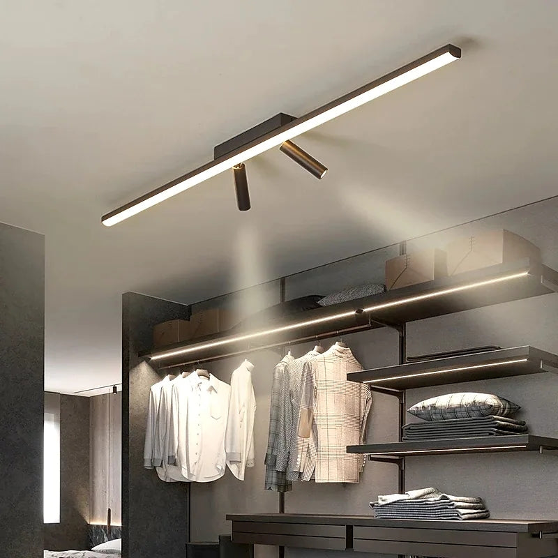 Nowoczesna Liniowa Lampa Sufitowa LED – Czarna Elegancja do Wnętrz