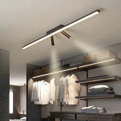 Nowoczesna Liniowa Lampa Sufitowa LED – Czarna Elegancja do Wnętrz