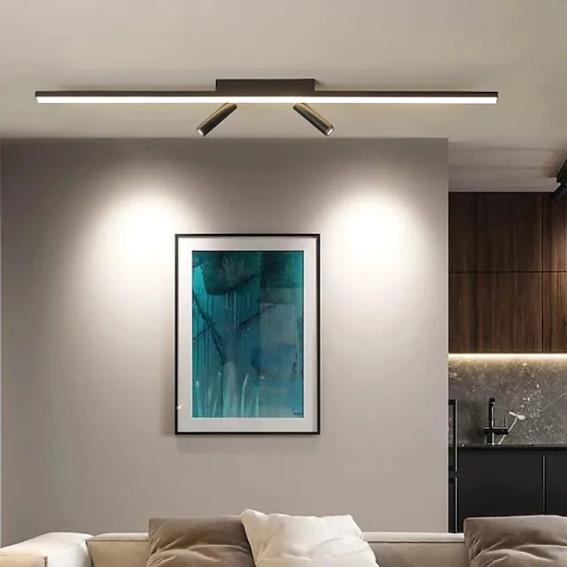 Nowoczesna Liniowa Lampa Sufitowa LED – Czarna Elegancja do Wnętrz
