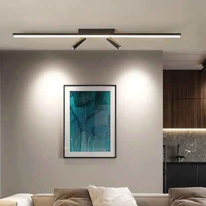 Nowoczesna Liniowa Lampa Sufitowa LED – Czarna Elegancja do Wnętrz