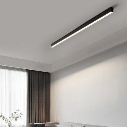 Nowoczesna liniowa lampa sufitowa LED w kolorze czarnym o minimalistycznym wyglądzie