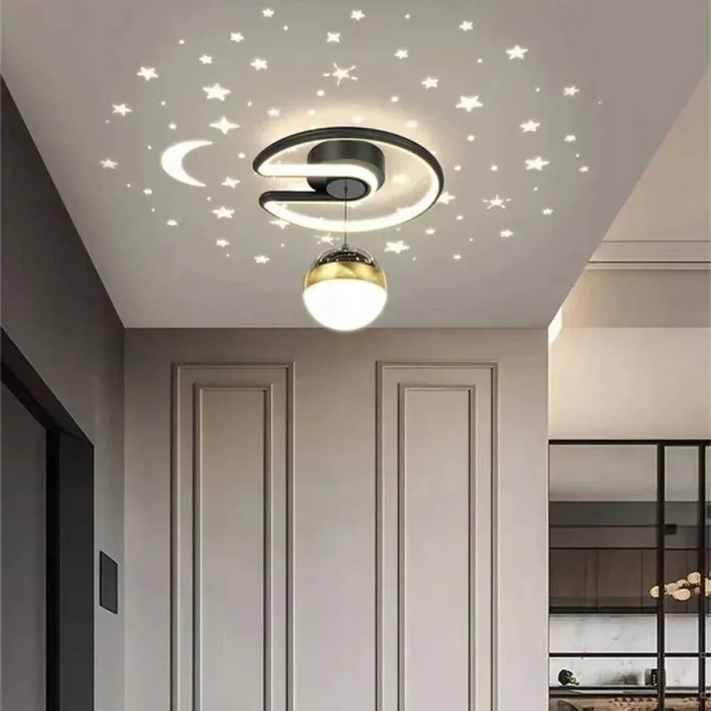 Okrągła Lampa Sufitowa LED Ściemniana Gwiazdy do Sypialni i Pokoju Dziecka