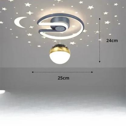 Okrągła Lampa Sufitowa LED Ściemniana Gwiazdy do Sypialni i Pokoju Dziecka