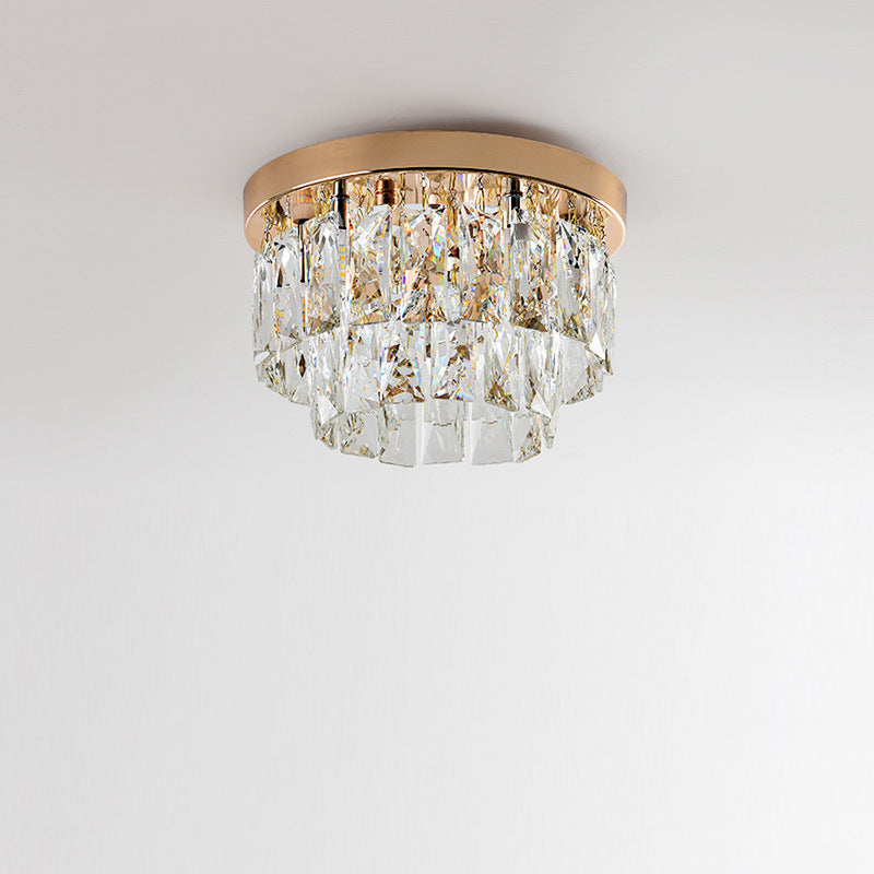 Okrągła lampa sufitowa LED z efektem kryształu – nowoczesna oprawa do wnętrz