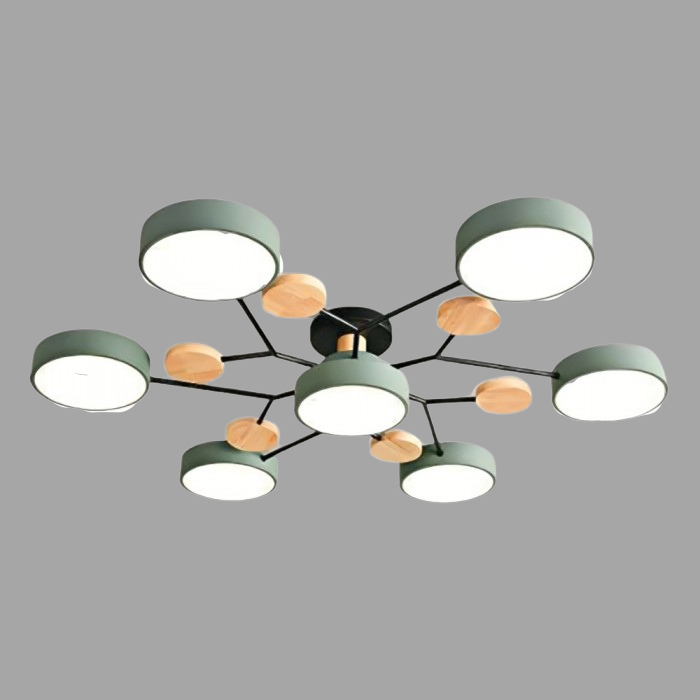 Okrągła lampa sufitowa LED z organicznymi liniami i sferyczną konstrukcją dysku