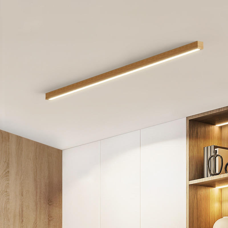 Ozdobna smukła drewniana lampa sufitowa LED z 3 trybami kolorów