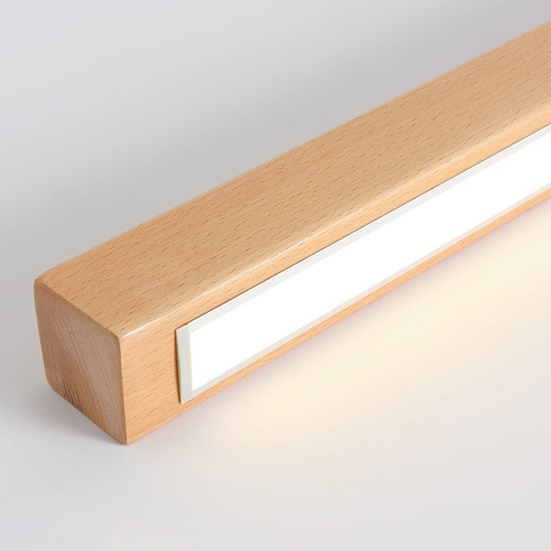 Ozdobna smukła drewniana lampa sufitowa LED z 3 trybami kolorów