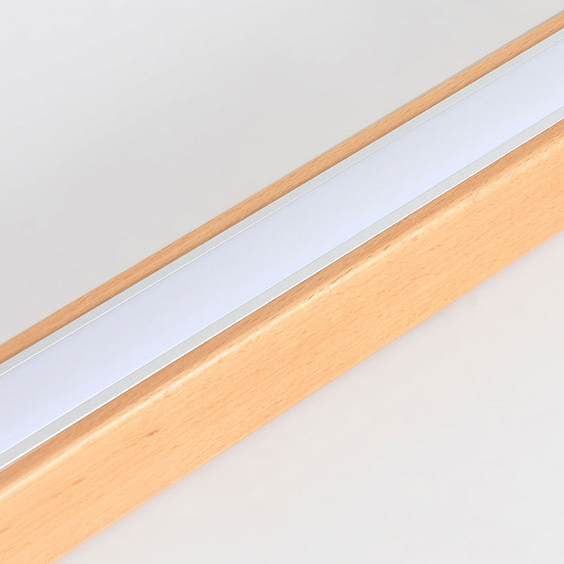 Ozdobna smukła drewniana lampa sufitowa LED z 3 trybami kolorów