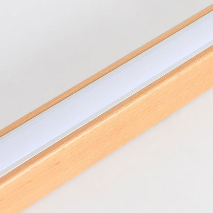 Ozdobna smukła drewniana lampa sufitowa LED z 3 trybami kolorów