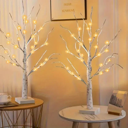 Ozdobne kształcie brzozy lampki LED – Zestaw 2 sztuk