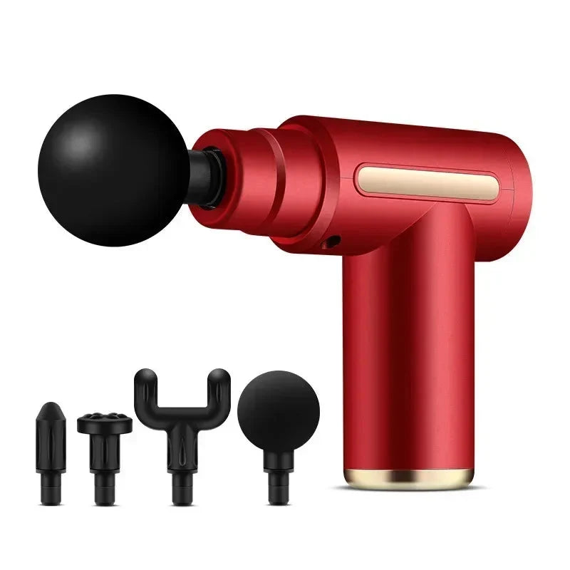 Pistolet do Masażu USB z 4 Końcówkami - Relaks Mięśni